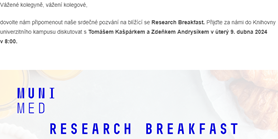 Reminder - Research Breakfast with Zdenek Andrysik, 9. 4. 2024
